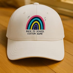 Custom Rainbow Teacher Hat - Back to School Embroidered Cap, Teacher Gift, Teacher Appreciation Hat, Personalized Student School Hat