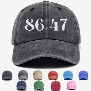 86 47 Anti Trump Embroidered Hat, Foxtrot Delta Tango Embroidered Hat, FDT Embroidered Hat, Subtle Anti Trump Hat, Vintage Washed Cap