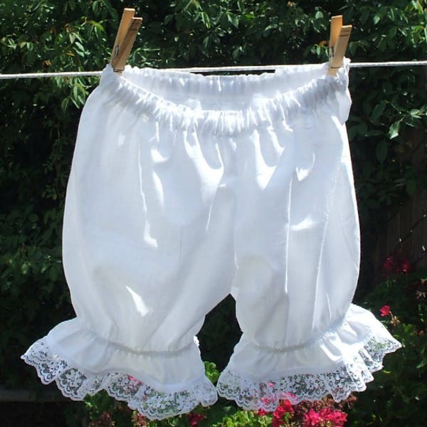 Baby Bloomers Cotton Pantaloons with Lace Trim Many Colors Custom made