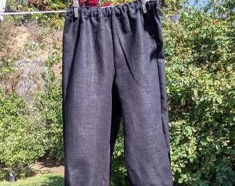 Ready now!  Toddler Boys 2T-3T Black Hopsack Linen Pants Renaissance Pirate Pioneer Prairie Costume