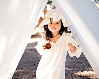 Toddler Little House on the Prairie Costume Dress & Mob Cap Cotton Custom made