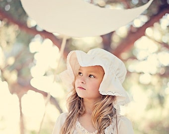 Girls Prairie Mob Cap Mop Cap Bonnet Cotton Custom made