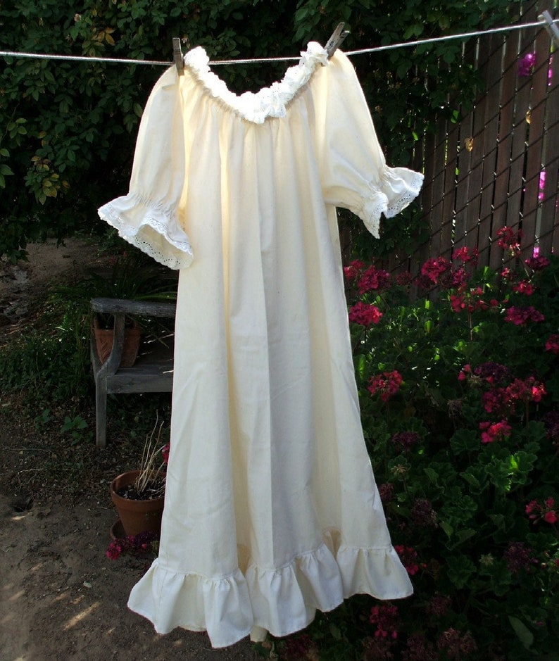 Ready now Girls size LARGE 10/12 Little House on the Prairie Costume Dress Cotton Muslin image 1