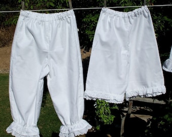 Cotton Flannel Girls Bloomers Pantaloons Cotton Eyelet Lace Custom made