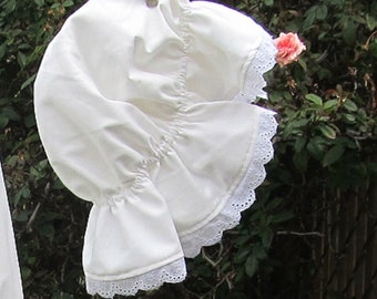 Girls Prairie Mob Cap Mop Cap Bonnet Cotton Custom made