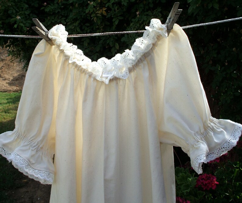 Ready now Girls size LARGE 10/12 Little House on the Prairie Costume Dress Cotton Muslin image 2