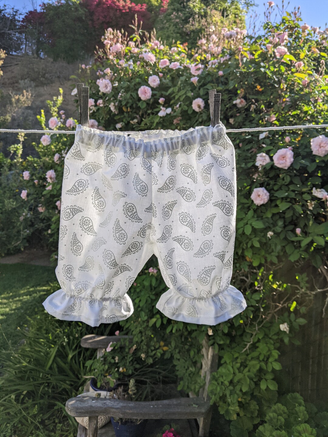 Ready Now Toddler 2T Bloomers White on White Paisley Cotton Etsy