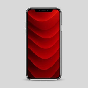 Wavy Red Abstract Phone Wallpaper - Digital Download - Modern Aesthetic - High Resolution Red iPhone Wallpaper