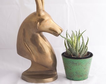 Gran Vintage Latón Gazelle / Escultura Antílope / Regencia