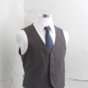 Men&#39;s Suit Vest Large/XL / Vintage dark Gray Waistcoat / Size 44