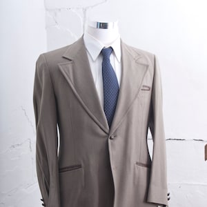 Men&#39;s Blazer / Vintage Sport Coat / Brown Western Jacket / Size 42/Medium
