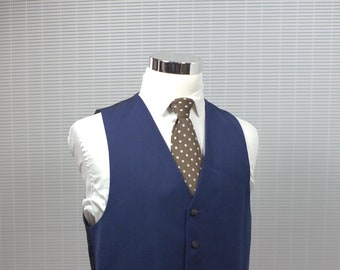 Men's Suit Vest / XL / Vintage Navy Waistcoat / Size 40 #M016