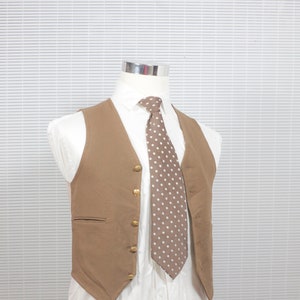 Heren pak vest / vintage bruin vest / maat 34 small / XS / #M004