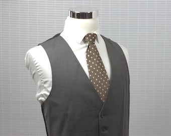 Men's Suit Vest / XL / XXL / Vintage Charcoal Grey Vest / Size 46R #M017