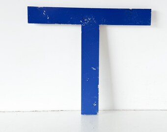 Large Cast Metal Vintage Marquee Sign Letter T