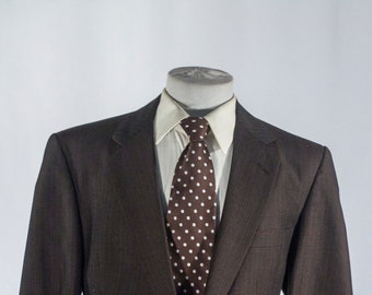 Men's Suit / Vintage Wool Blazer, Trousers / Brown 2-Piece / Size 44/31 Tall #2066