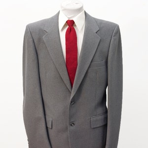 Men's Blazer / Vintage Grey Pinstripe Jacket / Size 44 Large image 1