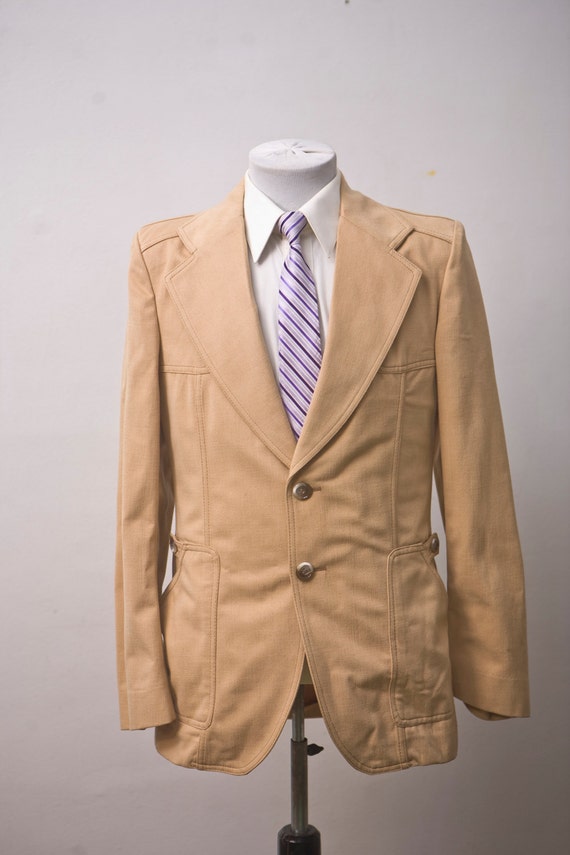 Men's Suit / Vintage 1970's Blazer and Trousers /