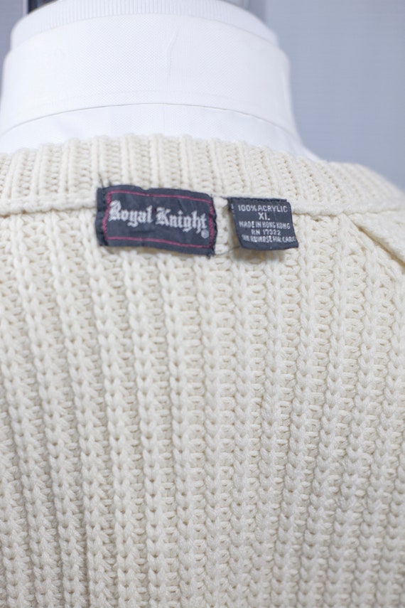 Men's Sweater / Vintage Royal Knight Knitwear / S… - image 5