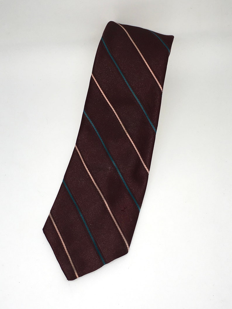 Men's Necktie / Vintage Burgundy Tie with teal and pink | Etsy