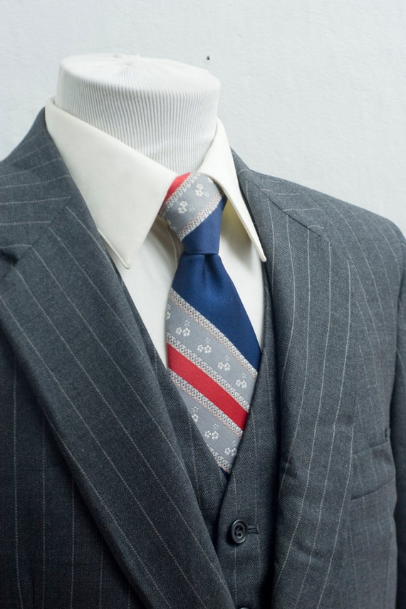 Men's Blazer and Suit Vest 42/ Vintage Dark Grey … - image 4