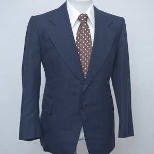 Men's Suit / Vintage Blazer and Trousers / Navy Blue Pinstripe / Size 41 Short