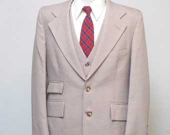 Men's Blazer and Suit Vest / Vintage Andre Martin Waistcoat and Jacket / Size 40 Medium