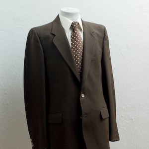 Men&#39;s Blazer / Large XL Vintage Brown Pinstripe Jacket / Size 44