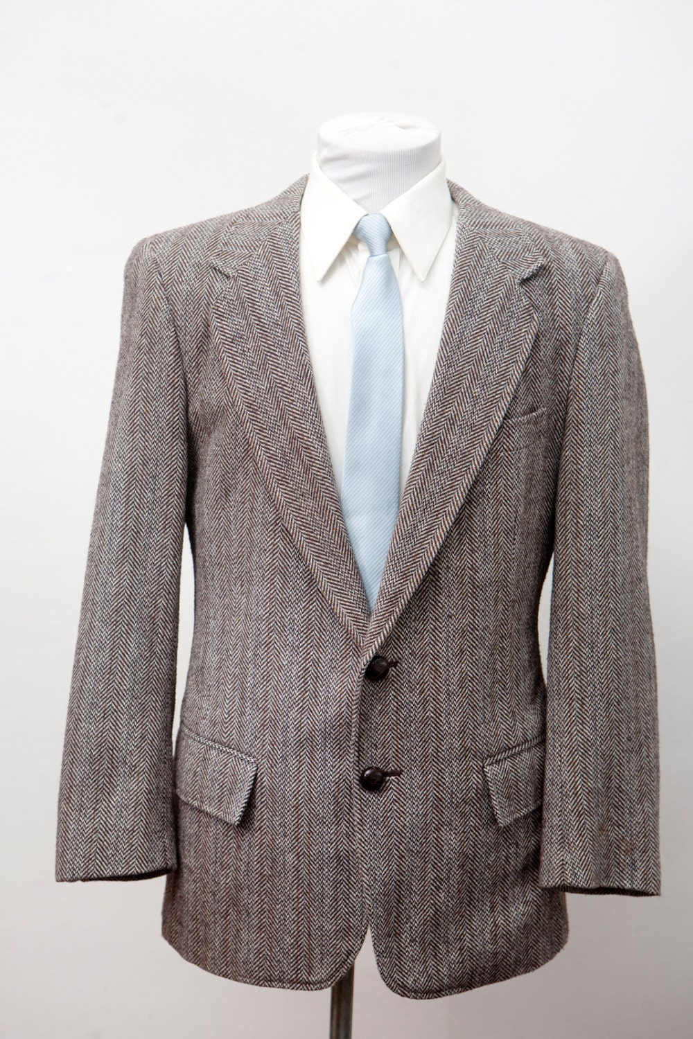 Men's Blazer / Vintage Tweed Herringbone Jacket / Size 40 - Etsy