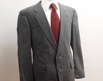 Men's Suit / Vintage Grey Blazer and Trousers / Size 42