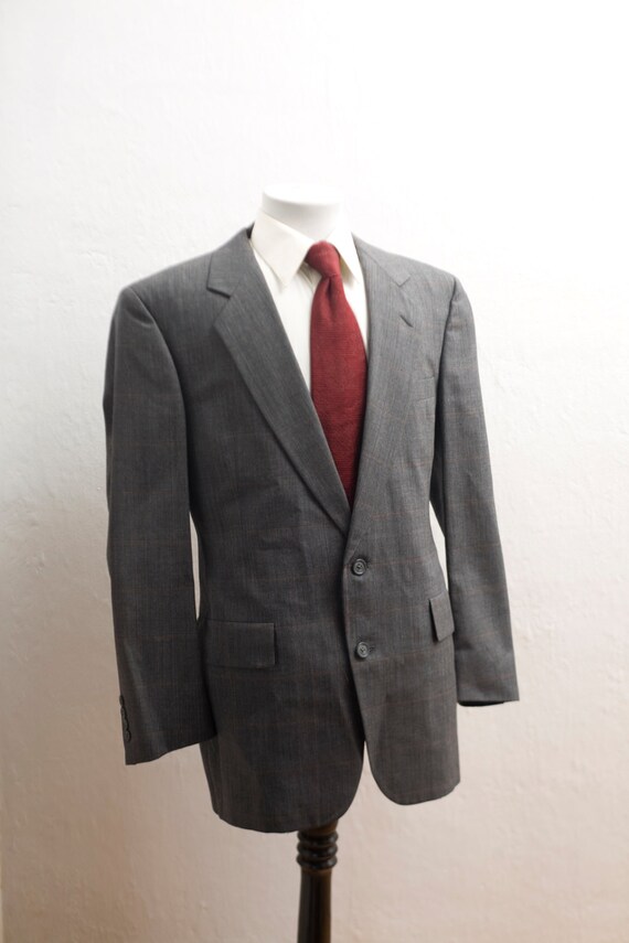Men's Suit / Vintage Grey Blazer and Trousers / Si