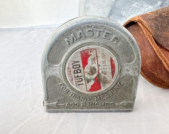 Vintage Tufboy 306 Master 6 foot Tape Measure with Leather Pouch