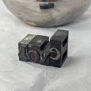 Love Set of Vintage Letterpress Assorted Letter SET04