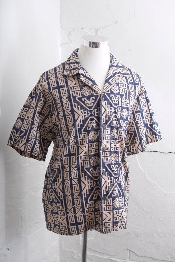 Men's XXL Hawaiian Shirt / Vintage Tropical Flora… - image 1