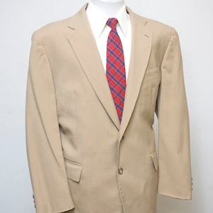 Men&#39;s Suit / Vintage Tan Blazer, Trousers / Size 48/XL