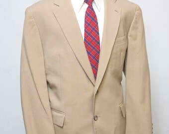 Men's Suit / Vintage Tan Blazer, Trousers / Size 48/XL