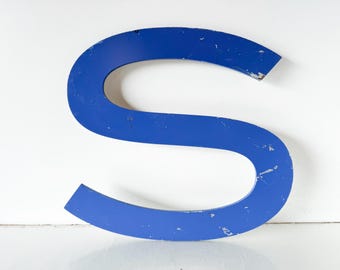 Large Cast Metal Vintage Marquee Sign Letter S