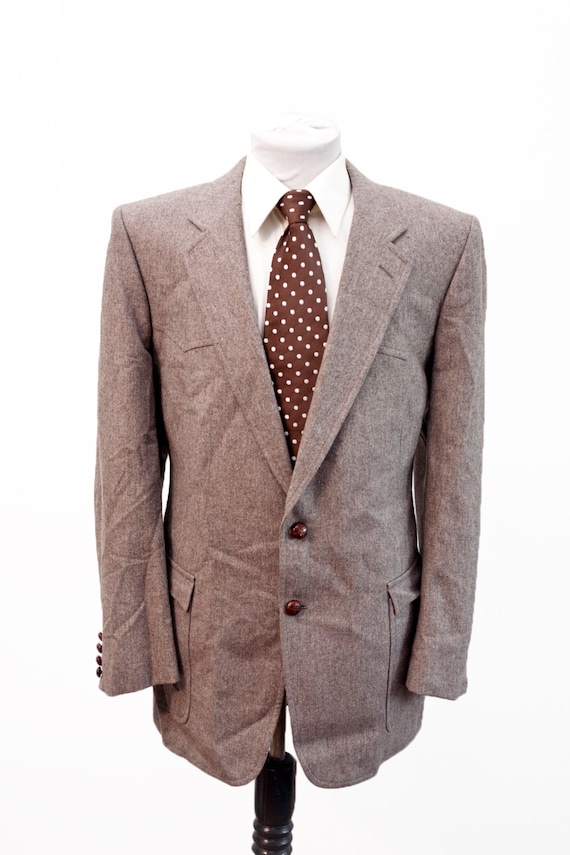 Men's Suit / Vintage Brown Blazer and Trousers / W