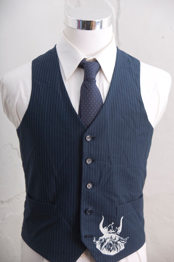 Blue shop pinstripe waistcoat