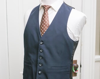 Men's Suit Vest / M / Vintage Reversible Waistcoat / Size 40 #E238