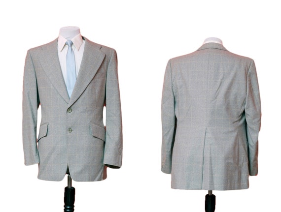Men's Suit / Vintage Grey Blazer and Trousers / Wi