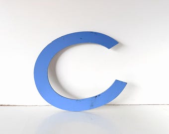 Large Cast Metal Vintage Marquee Sign Letter C