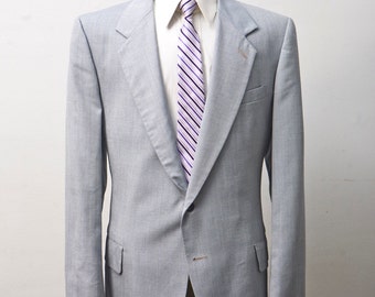 Men's Suit / Vintage Grey Blazer and Trousers by Kuppenheimer / Size 44 Large