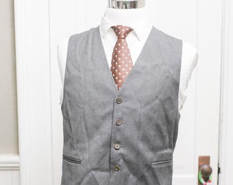 Men's Suit Vest / Medium / Vintage Gray Waistcoat / Size 42 #E245