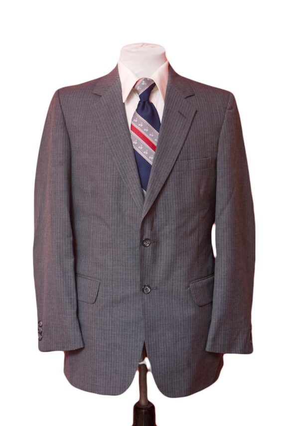 Men's Suit / Vintage Grey Blazer and Trousers / Si