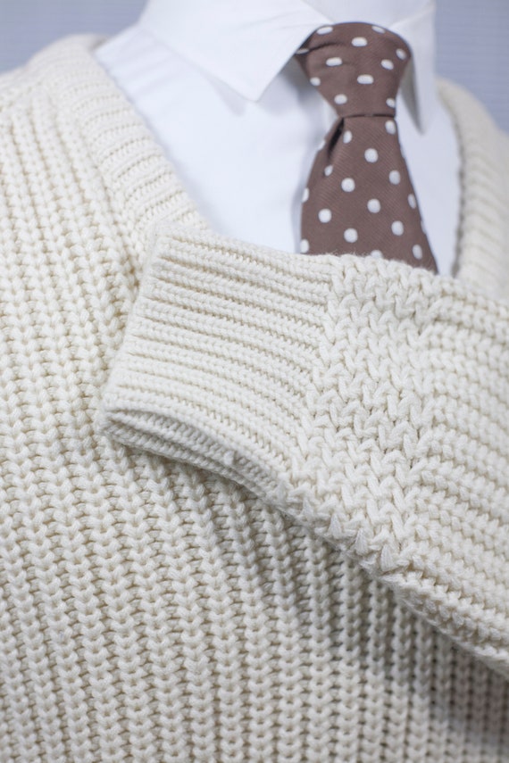 Men's Sweater / Vintage Royal Knight Knitwear / S… - image 3