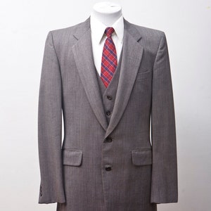 Men&#39;s Blazer and Vest / Sport Coat and Waistcoat / Brown Size 40L Vintage