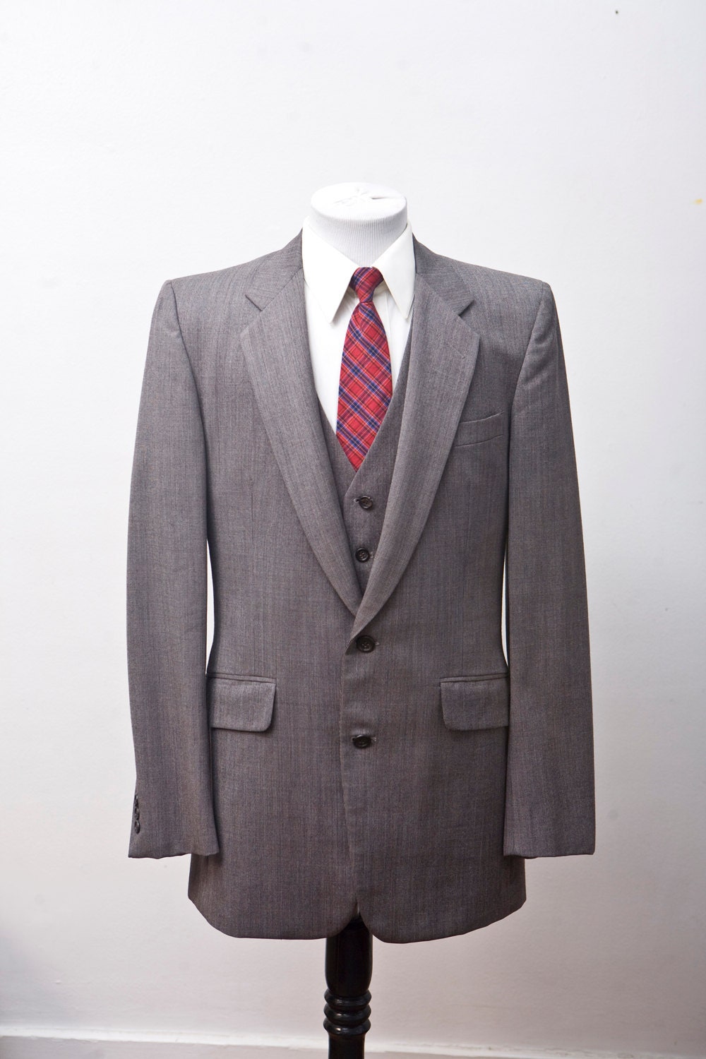 Men's Blazer and Vest / Sport Coat and Waistcoat / Brown Size 40L ...