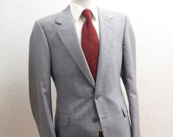 Men's large Suit / Vintage Grey Blazer and Trousers / Size 42