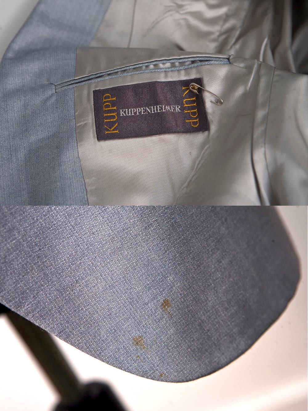 Men's Suit / Vintage Grey Blazer and Trousers by Kuppenheimer / Size 44 ...